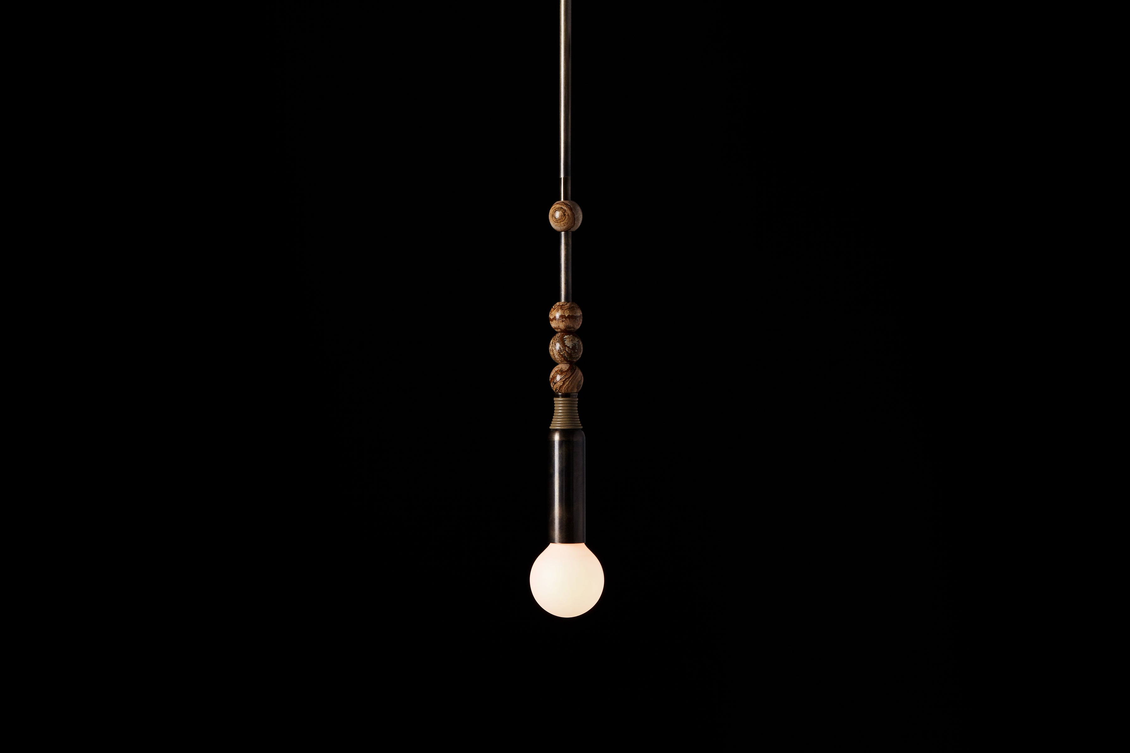 finish : oil-rubbed bronze / stones : desert jasper / leather : tan