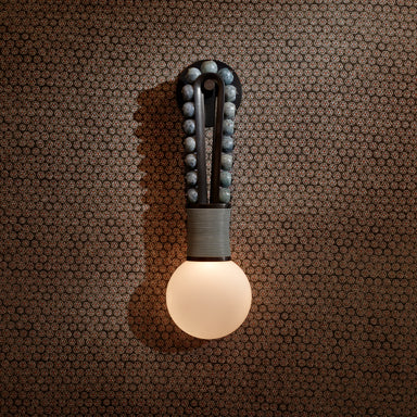 finish : oil-rubbed bronze / stones : grey jade / leather : cool grey